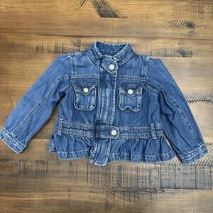 Baby Gap Girls Denim Jacket Size 18 - 24 Months Ruffles on Bottom Waist
